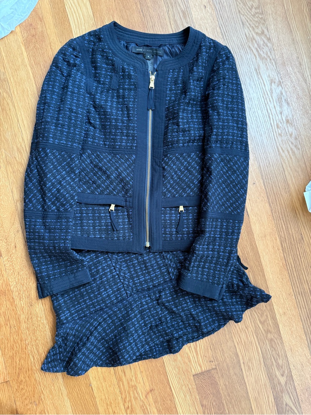 Marc by Marc Jacobs Navy Tweed Suit